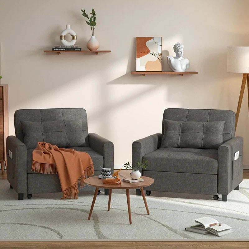 Canapé-lit convertible 3 en 1 avec réglage ajustable, fauteuil-canapé avec lit escamotable, lit pliant convertible pour le salon