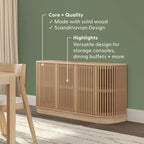 Plank+Beam Contour Sideboard aus Massivholz mit 3 Türen, 59-TV-Ständer fürs Wohnzimmer