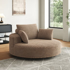 Draaifauteuil voor één persoon van corduroy, chenille en schuim