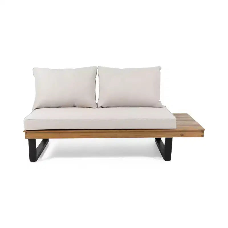 L-förmiges Outdoor-Ecksofa-Set, Garten-Lounge-Set mit Sitzgruppe und Couchtisch sowie wasserabweisenden Kissen - ModernLuxe