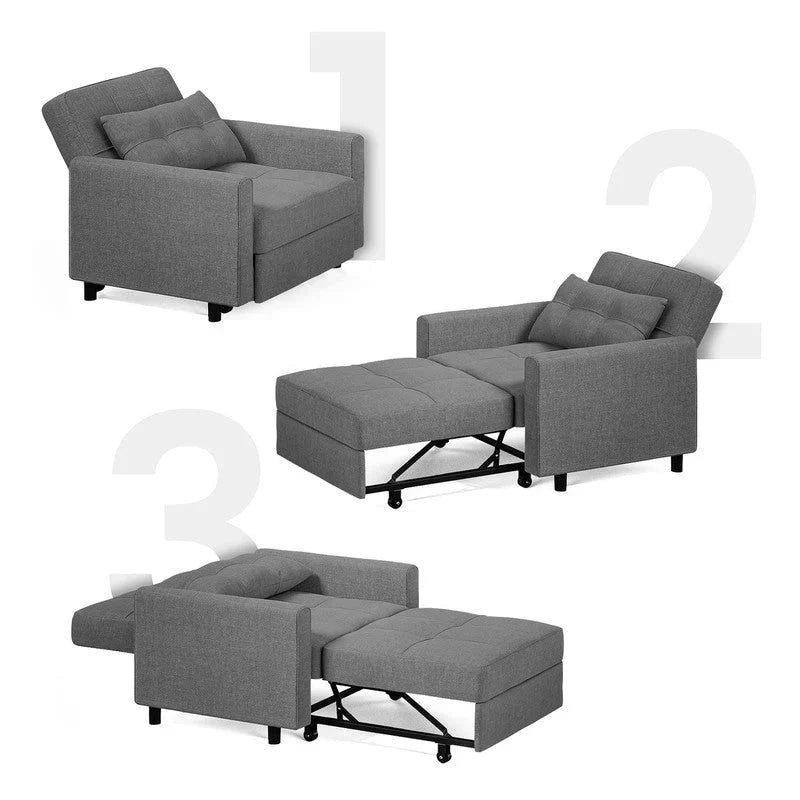Canapé-lit convertible 3 en 1 avec réglage ajustable, fauteuil-canapé avec lit escamotable, lit pliant convertible pour le salon