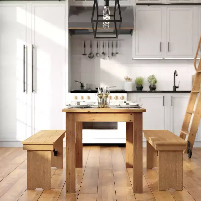 Flash Furniture, rechteckiger Farm-Esstisch aus massivem Kiefernholz, 46 x 30