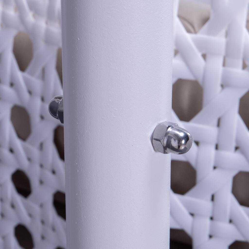 LeisureMod hangende eierstoel voor 2 personen met standaard - hangmatstoel voor buiten en binnen van rotanlook wicker, met kussens