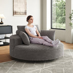 Draaifauteuil voor één persoon van corduroy, chenille en schuim