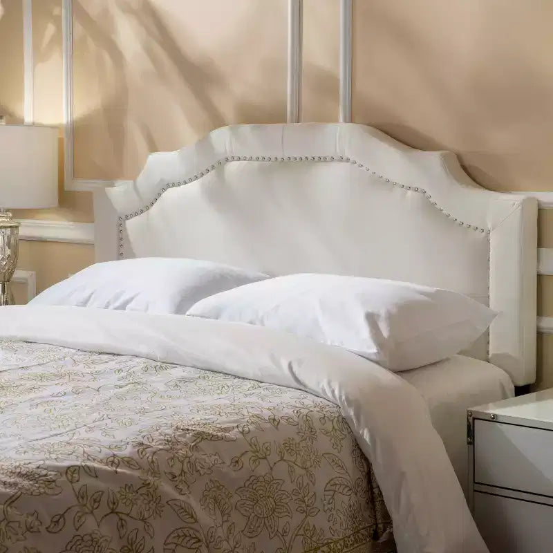 Modernes gepolstertes Kopfteil mit abgeschrägten Kanten, für Doppel- oder Queensize-Bett