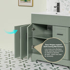Wavy Line 30/36/48 Bathroom Vanity Set with Sink & Faucet