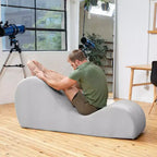 Méridienne élégante Avana pour le yoga - Fabriquée aux États-Unis - Idéale pour les étirements, la détente, l’exercice et plus encore, 60D x 18W x 26H pouces, gris clair