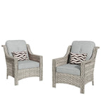 HOOOWOOO 2-piece High Back Wicker Rattan Outdoor Patio Chair Set