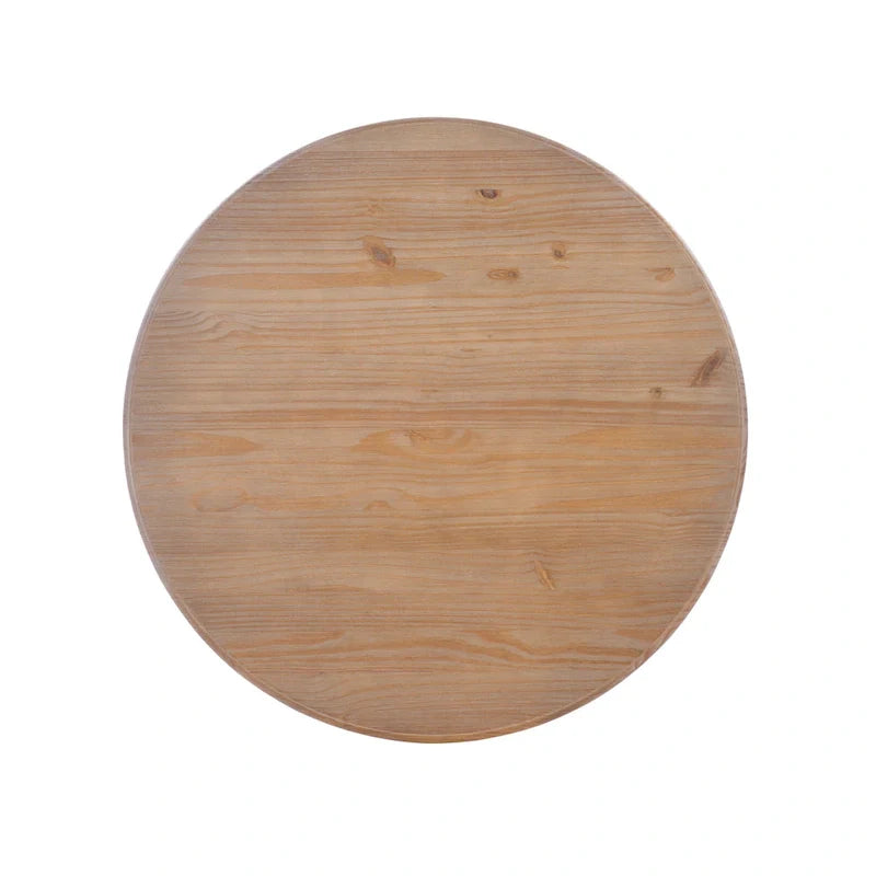 Table ronde à piètement central en bois massif