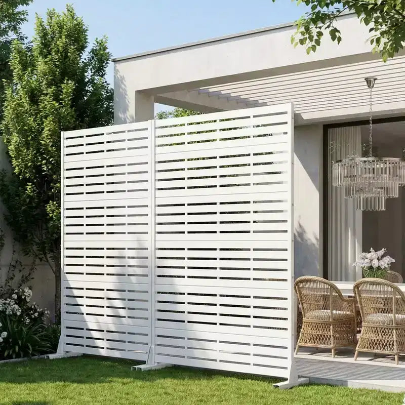 MAYEERTY 72x47 wit, natuurlijk privacyscherm voor buiten, set van 6 natuurlijke vouwschermen voor de achtertuin en tuin