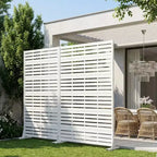MAYEERTY 72x47 wit, natuurlijk privacyscherm voor buiten, set van 6 natuurlijke vouwschermen voor de achtertuin en tuin
