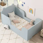 Okak berenvormig vloerbed voor kinderen van 3-6 jaar, peuterbedframe met veiligheidshekje, schattig kinderbed in de vorm van een dier