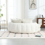Comfortabele tweezits slaapbank met afgeronde rugleuning, extra grote slaapbank met armleuningen