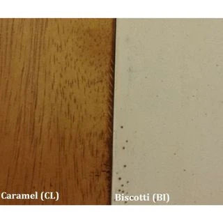 Eigentijdse eetset voor 5 personen in antiek karamel-/biscottikleur, met dubbele X-rugleuning
