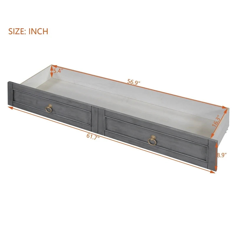 Opklapbed voor queensizebed met grote lades