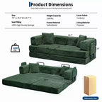 80.7 5-in-1 Convertible Sleeper Sofa Bed ??Corduroy, 1200 lbs, No Assembly