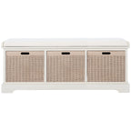 Banc de rangement SAFAVIEH Fiorello avec coussin et 3 tiroirs - 47.3 W x 15 L x 19 H - 47Wx15Dx19H