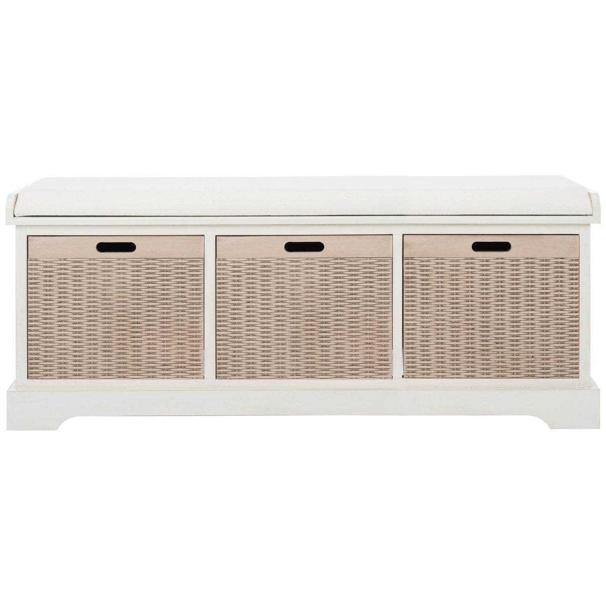Banc de rangement SAFAVIEH Fiorello avec coussin et 3 tiroirs - 47.3 W x 15 L x 19 H - 47Wx15Dx19H