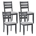 Slat Back Wood Dining Chairs Set of 4
