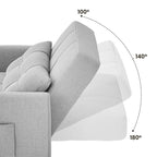 Canapé-lit convertible 3 en 1 avec réglage ajustable, fauteuil-canapé avec lit escamotable, lit pliant convertible pour le salon