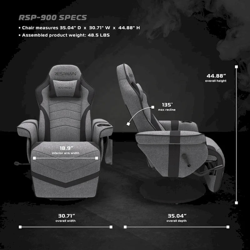 Fauteuil inclinable de jeu avec repose-pieds