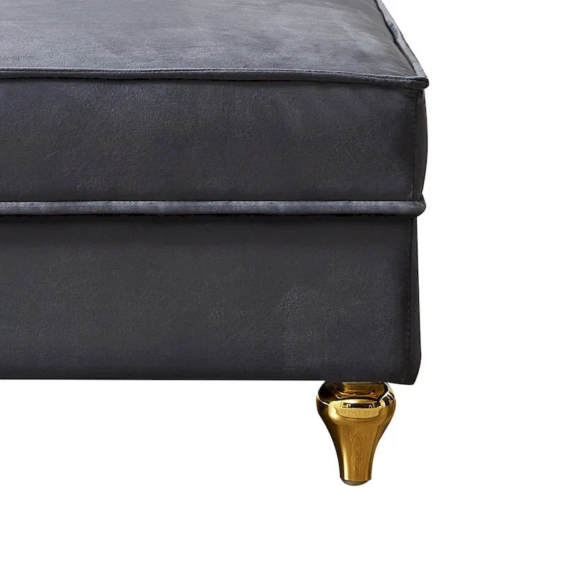 Elegante Franse chaise longue met fluwelen bekleding, opbergruimte en een kussen