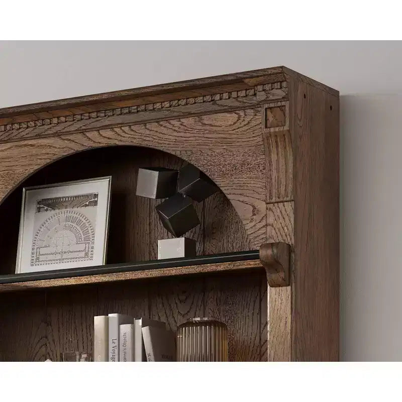 Traditioneller hoher Bücherregal-Wandschrank, 94, Stratton Collection, braun - Martin Furniture