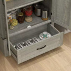 Armoire garde-manger de style champêtre HOMCOM 72 avec portes de grange, grand meuble de rangement pour la cuisine avec étagères réglables et tiroir
