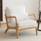 Tapicerowany fotel akcentowy w stylu mid-century modern