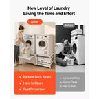 Socle pour lave-linge VEVOR, hauteur de 22.6 in, socle pour lave-linge et sèche-linge de 29x29 in avec plateau coulissant et espace de rangement, capacité de charge de 800 lbs, antidérapant, blanc