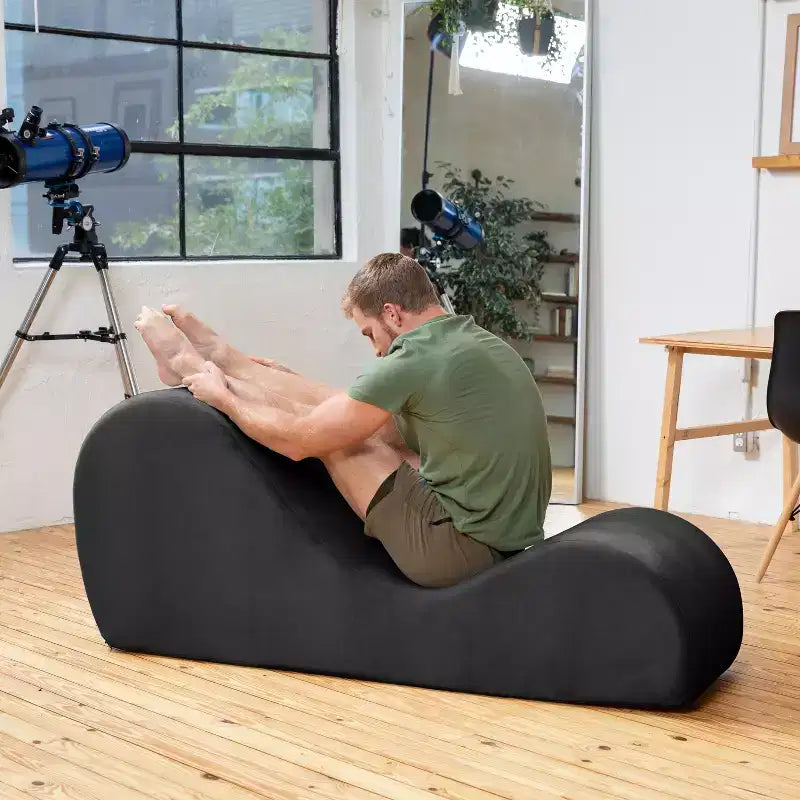 Méridienne élégante Avana pour le yoga - Fabriquée aux États-Unis - Idéale pour les étirements, la détente, l’exercice et plus encore, 60D x 18W x 26H pouces, gris clair