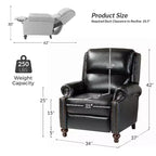 2er-Set moderner Ohrensessel aus Echtleder Elisabete mit Vintage-Nagelkopfverzierung für Wohnzimmer und Schlafzimmer| ART OF LIVING DESIGNS
