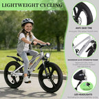 NAYSAYE mountainbike voor kinderen van 20 inch met 7 versnellingen en frame van magnesiumlegering, voor jongens en meisjes van 8-12 jaar, 57.09*21.65*29.92