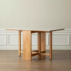 GDFStudio Agatha moderne massief houten klaptafel voor 4-6 personen met blad van natuursteen