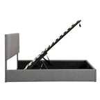 Polsterbett in Queen-Size mit hydraulischem Stauraumsystem - Beige