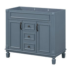 36'' Modern Bathroom Vanity with Top Sink and Mirror Cabinet,2 Doors and 2 Drawers