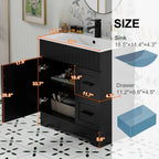 Wavy Line 30/36/48 Bathroom Vanity Set with Sink & Faucet