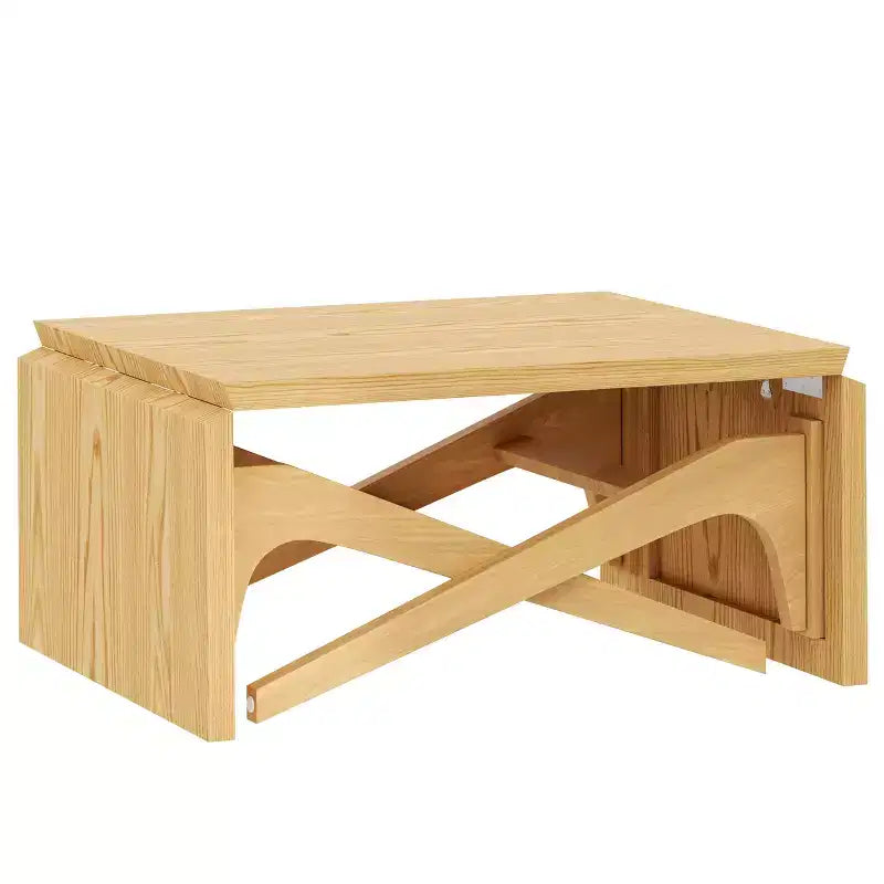 Table basse 2-en-1, table de salle à manger extensible, table à hauteur réglable pour la maison et le bureau, gain de place - ModernLuxe