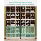 30 Pairs Tall Shoe Cabinet, 10 Tiers White Wooden Shoe Storage Rack for Closet, Entryway - 10-tier