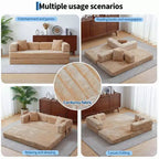 80.7 5-in-1 Convertible Sleeper Sofa Bed ??Corduroy, 1200 lbs, No Assembly