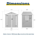 6 ft x 4 ft/6 ft x 8 ft/8 ft x 6 ft/8 ft x 10 ft All-Weather Resin Outdoor Plastic Storage Shed w/Floor, Spire Tool Shed