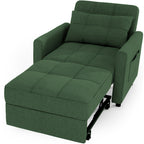 Canapé-lit convertible 3 en 1 avec réglage ajustable, fauteuil-canapé avec lit escamotable, lit pliant convertible pour le salon