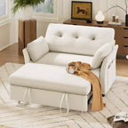 Dyonery 3-in-1-Schlafsofa, ausziehbares Schlafsofa mit Seitentasche und verstellbarer Rückenlehne, werkzeugloser Aufbau, klappbares Zweisitzersofa