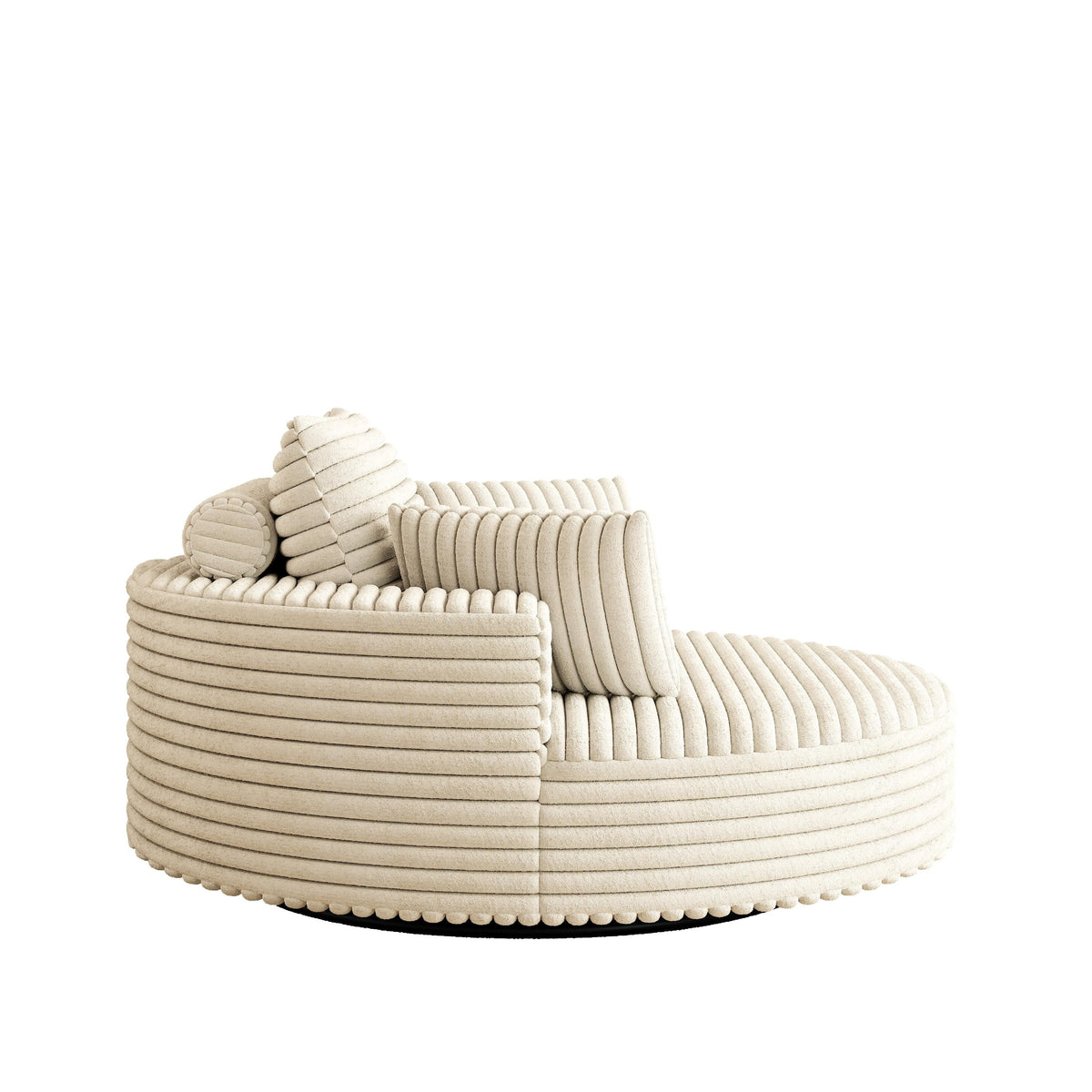 Draaifauteuil voor één persoon van corduroy, chenille en schuim