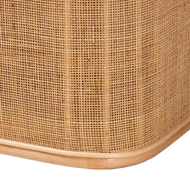 bali & pari Ishana Rattan-Sitzbank mit Stauraum, Natur/Weiß: Polyesterpolsterung, Sperrholzrahmen, keine Montage erforderlich