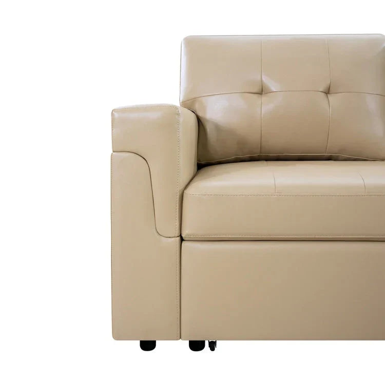 Canapé d’angle convertible et réversible avec lit escamotable, méridienne avec rangement dissimulé et pieds robustes