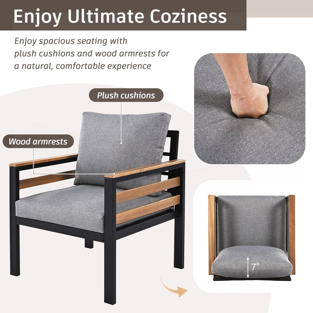 4-teiliges Outdoor-Sofaset
