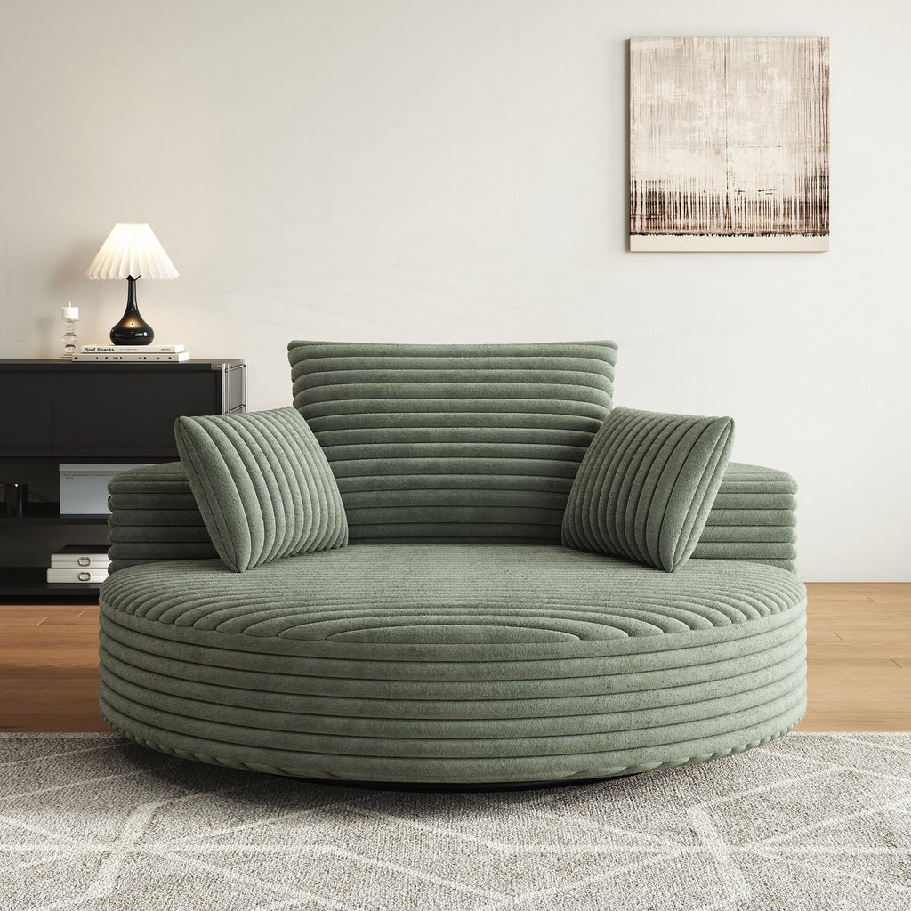 Draaifauteuil voor één persoon van corduroy, chenille en schuim