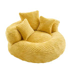 Sofa typu bean bag dla dorosłych i dzieci, duży fotel typu bean bag z sztruksu, 3 poduszkami i podłokietnikami do salonu lub sypialni