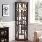 Eckvitrine mit Glastüren und Einlegeböden, Eckvitrine fürs Wohnzimmer